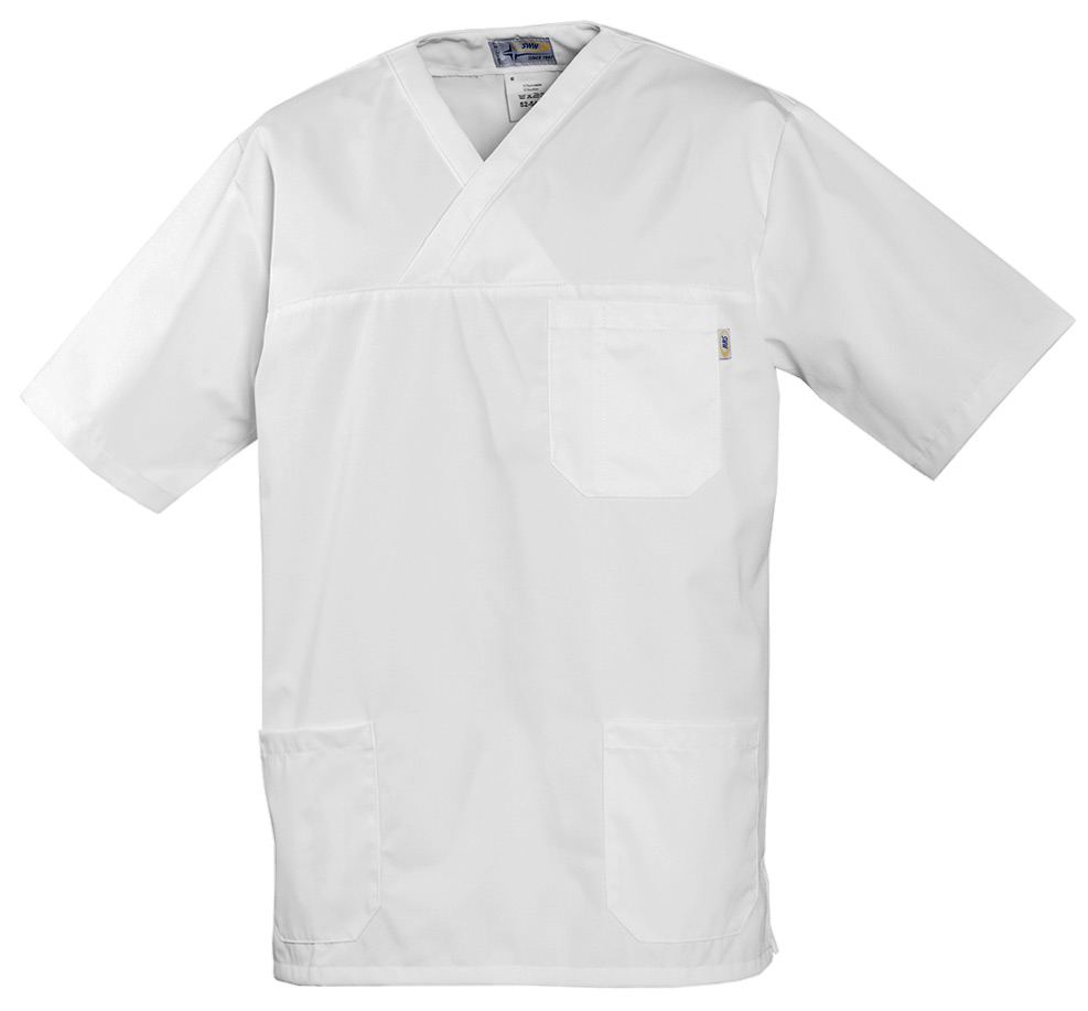 Рубашка мужская белая с короткими рукавами 315-ULTRA-00 из износостойкой полусинтетики