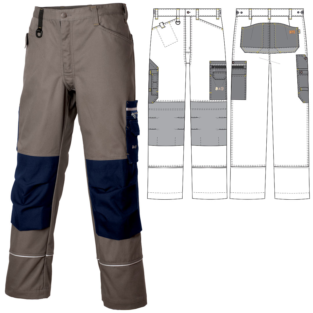 Рабочие мужские летние брюки 251-CAN-7/15 из износостойкой смесовой ткани