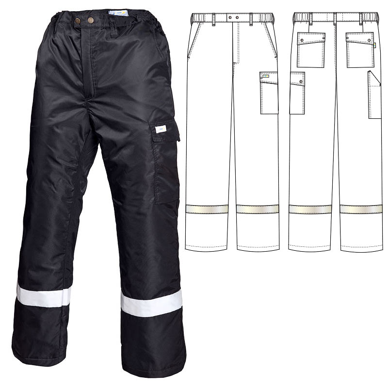 Зимние брюки 207R-TASLAN-90 на стеганой подкладке с широкой световозвращающей полосой ниже колена в интернет-магазине sww.com.ru