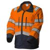 Куртка сигнальная летняя мужская дорожного рабочего оранжево-синяя 4676ND-P154-77/15 со световозвращающими лентами