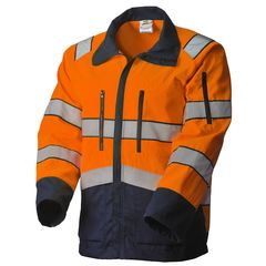 Куртка сигнальная летняя мужская дорожного рабочего оранжево-синяя 4676ND-P154-77/15 со световозвращающими лентами