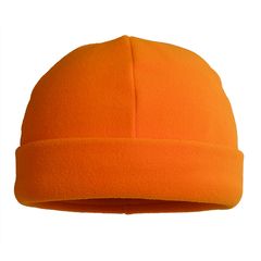 Тёплая ярко-оранжевая флисовая шапка с отворотом 568-FLIS-75 в интернет-магазине sww.com.ru
