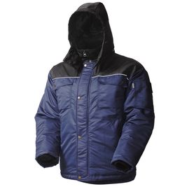 Зимняя куртка мужская рабочая 419•C-TWILL-15/90 на стеганой подкладке с отстегивающимся капюшоном и удлиненной спинкой в интернет-магазине sww.com.ru