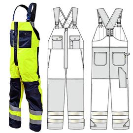 Зимний полукомбинезон дорожника 43AC-TWILL-15/71 на стеганой подкладке