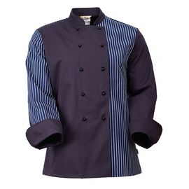 Китель повара темно-синий с полосками унисекс 379P-MY-15/34