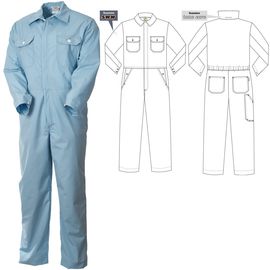Рабочий летний голубой мужской комбинезон 830-P159-10 из износостойкой смесовой ткани (