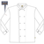 Китель повара унисекс белый 379T-P92-00, эскиз, вид спереди Китель повара унисекс белый 379T-P92-00, эскиз, вид спереди