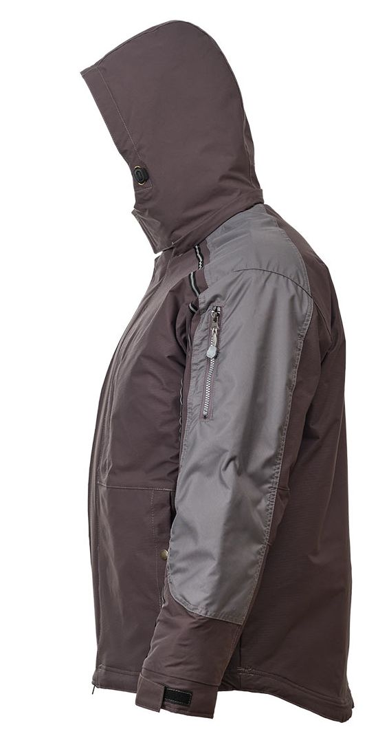 Зимняя серая укороченная куртка пилот (бомбер) 622S-TWILL-55, вид слева