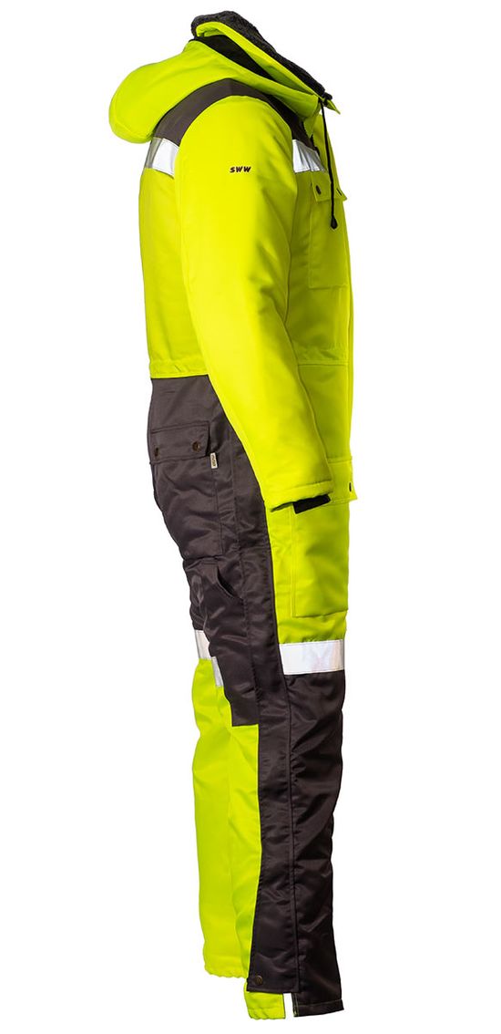 Зимний экстремальный комбинезон с капюшоном  8831F-PP-71/55  с трёхслойным утеплителем для зимней рыбалки и покатушек на снегоходе, вид справа