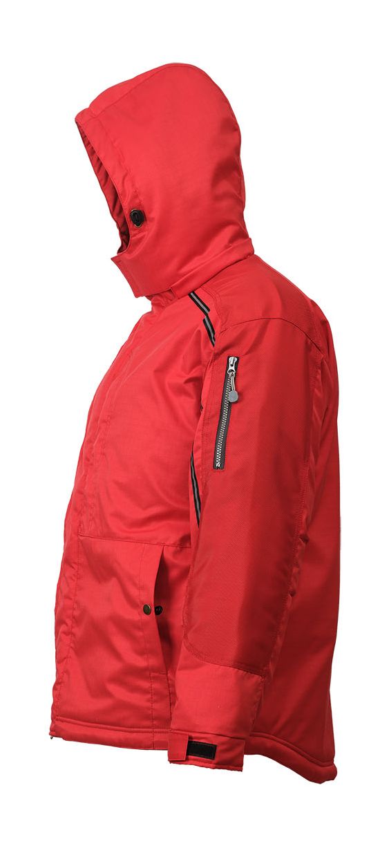 Зимняя укороченная красная куртка пилот (бомбер) 622S-TWILL-80, вид слева Зимняя укороченная красная куртка пилот (бомбер) 622S-TWILL-80, вид слева