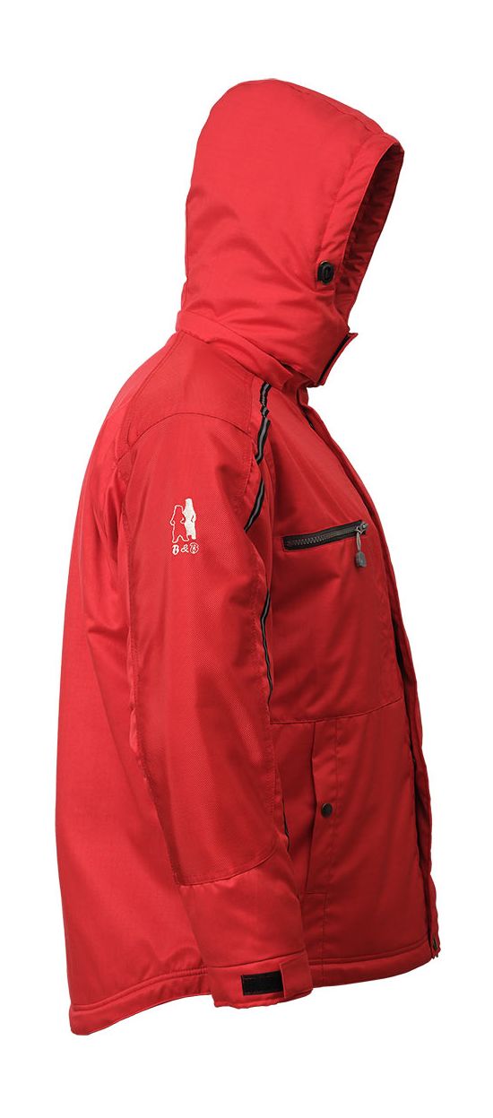 Зимняя укороченная красная куртка пилот (бомбер) 622S-TWILL-80, вид справа Зимняя укороченная красная куртка пилот (бомбер) 622S-TWILL-80, вид справа