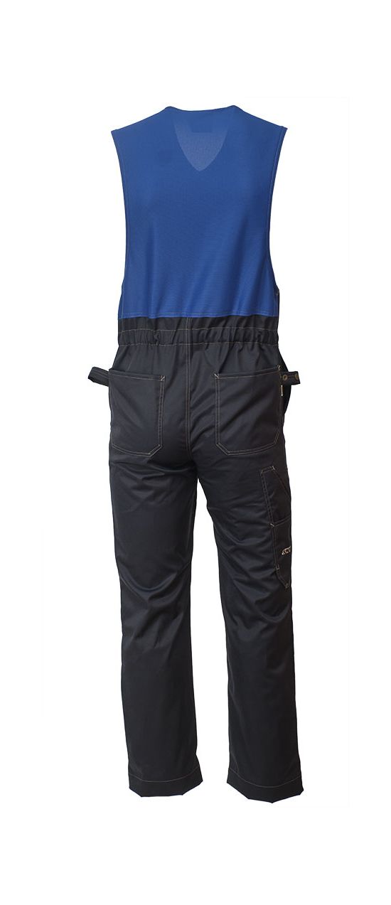 Полукомбинезон рабочий летний двухцветный 82-P154-15/16 из износостойкой полусинтетики с трикотажной спинкой вид сзади