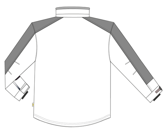 Зимняя укороченная куртка пилот (бомбер) 622S-TWILL-80 на комбинированной подкладке, эскиз, вид сзади Зимняя укороченная куртка пилот (бомбер) 622S-TWILL-80 на комбинированной подкладке, эскиз, вид сзади