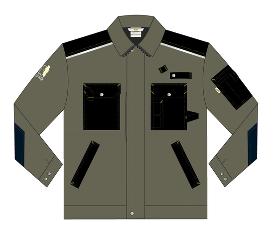 рабочую куртку 640K-CAN-7/90 из износостойкой смесовой ткани, эскиз, вид спереди рабочую куртку 640K-CAN-7/90 из износостойкой смесовой ткани, эскиз, вид спереди
