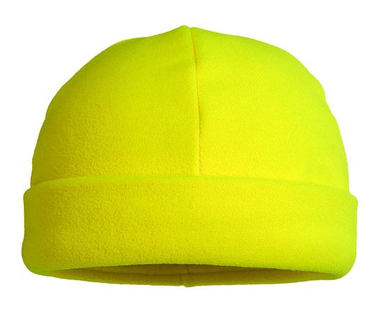 Тёплая ярко-жёлтая флисовая шапка с отворотом 568-FLIS-71 в интернет-магазине sww.com.ru