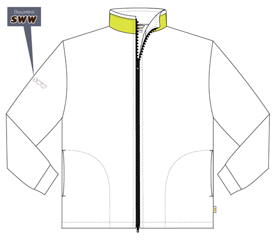 Флисовая куртка двухцветная 760B-FLIS-14/71 с карманами, эскиз, вид спереди