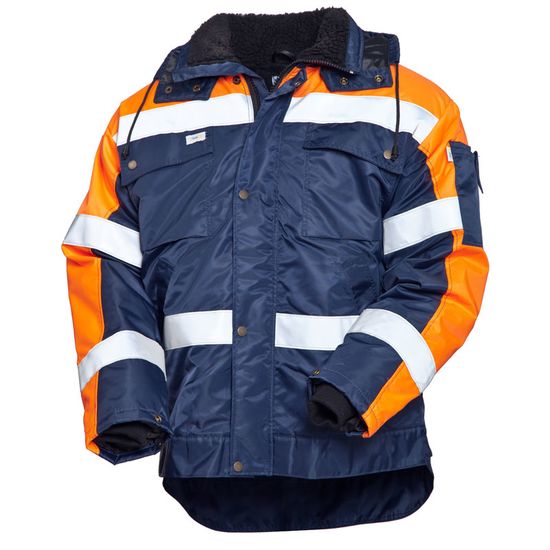 Куртка дорожного рабочего зимняя 429-TWILL-15/77 на подкладке из искусственного меха с удлиненной спинкой