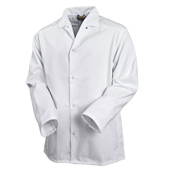 Летняя рабочая белая куртка унисекс 314-TOMBOY-00 из износостойкой полусинтетики