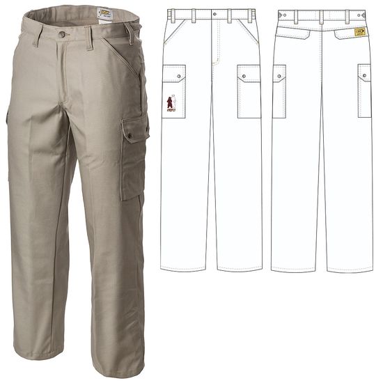 Светлые летние рабочие брюки 274C-CY-05 из смесовой ткани в интернет-магазине sww.com.ru