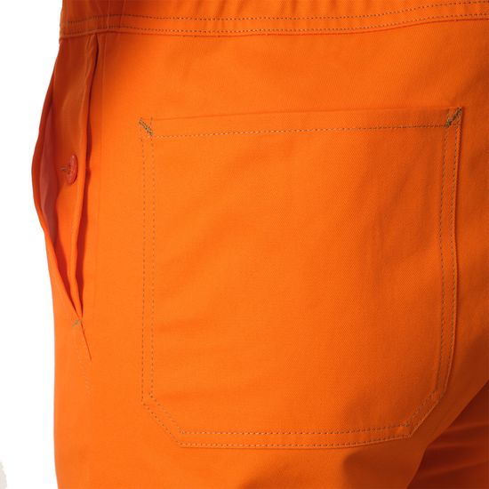 Оранжевый рабочий летний мужской комбинезон 827R-MU-75 из хлопка, задний карман Оранжевый рабочий летний мужской комбинезон 827R-MU-75 из хлопка, задний карман