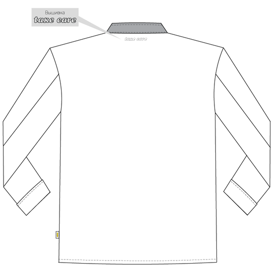 Китель повара темно-синий с полосками унисекс 379P-MY-15/32, эскиз, вид сзади Китель повара темно-синий с полосками унисекс 379P-MY-15/32, эскиз, вид сзади