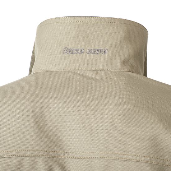 Летняя рабочая бежевая мужская куртка 374M-CY-05/55 из плотной износостойкой смесовой ткани, вышивка take care Летняя рабочая бежевая мужская куртка 374M-CY-05/55 из плотной износостойкой смесовой ткани, вышивка take care