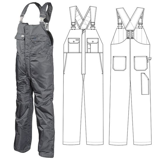 Зимний полукомбинезон 42B-TWILL FZ-55 на стеганой подкладке