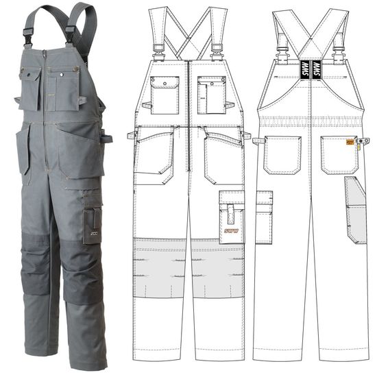 Летний полукомбинезон 51T-FU-55 из хлопка FU (375 г/кв. м) с наколенниками