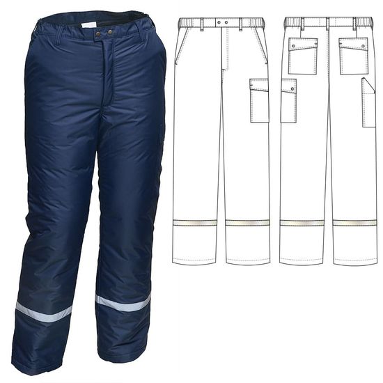 Зимние брюки 207S-PP-15 на стеганой подкладке с узкой световозвращающей полосой ниже колена в интернет-магазине sww.com.ru