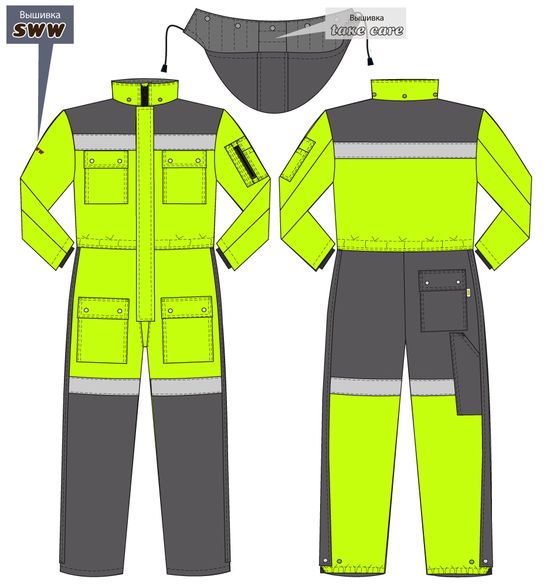 Зимний комбинезон 8831-TWILL FT-71/55 на меховой подкладке , эскиз Зимний комбинезон 8831-TWILL FT-71/55 на меховой подкладке , эскиз