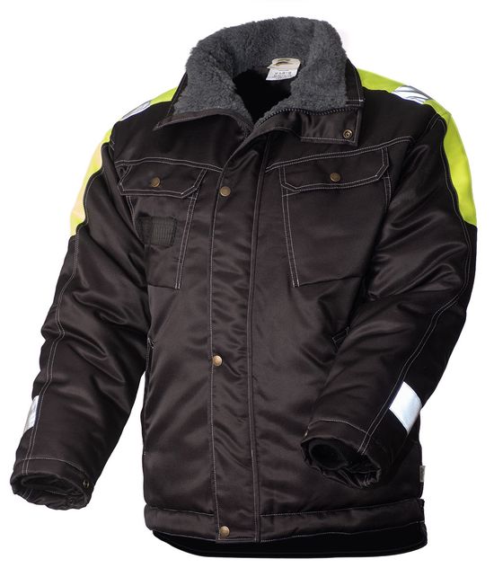 Куртка рабочая мужская зимняя двухцветная 634-PP-90/71 с удлинённой спинкой на стеганой подкладке, вид спереди