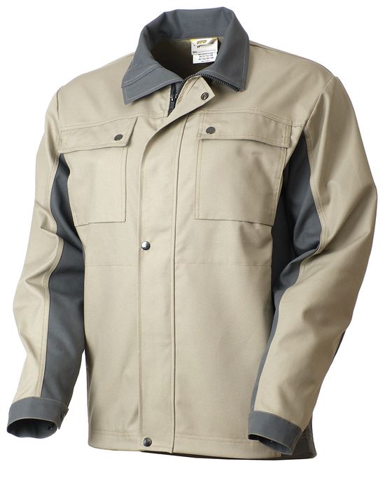 Летняя рабочая бежевая мужская куртка 374M-CY-05/55 из плотной износостойкой смесовой ткани