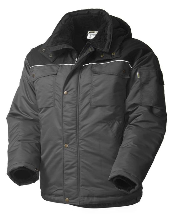 Зимняя куртка мужская рабочая  432С(419-С)-TWILL FZ-55/90  на стеганой подкладке с отстегивающимся капюшоном и удлиненной спинкой