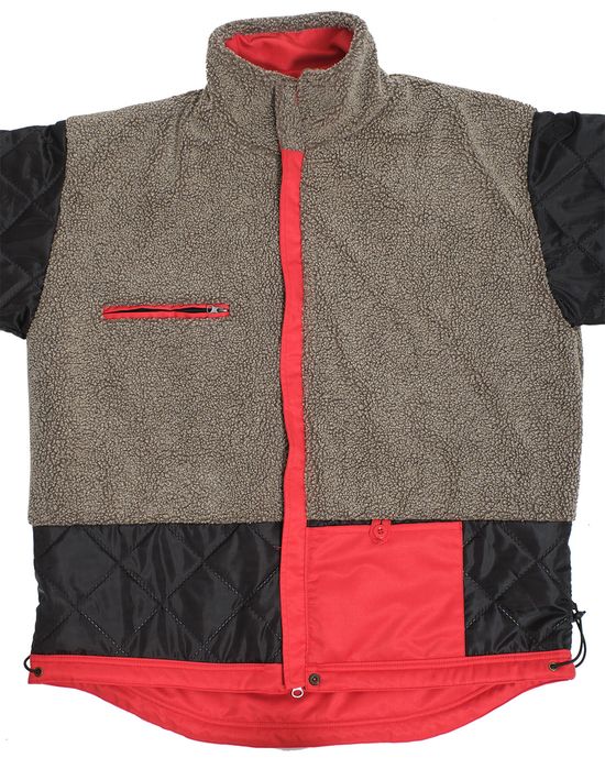 Зимняя укороченная красная куртка пилот (бомбер) 622S-TWILL-80, изнанка Зимняя укороченная красная куртка пилот (бомбер) 622S-TWILL-80, изнанка