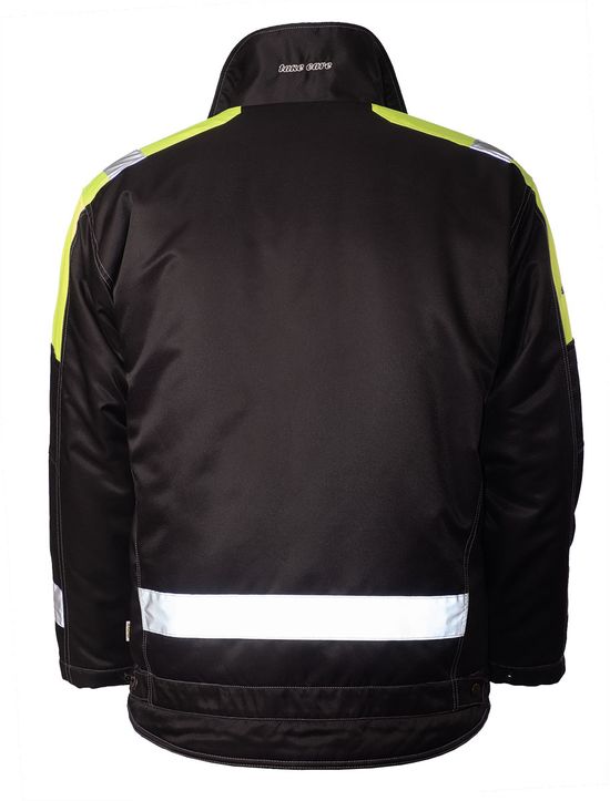 Куртка рабочая мужская зимняя двухцветная 634-PP-90/71 с удлинённой спинкой на стеганой подкладке, вид сзади