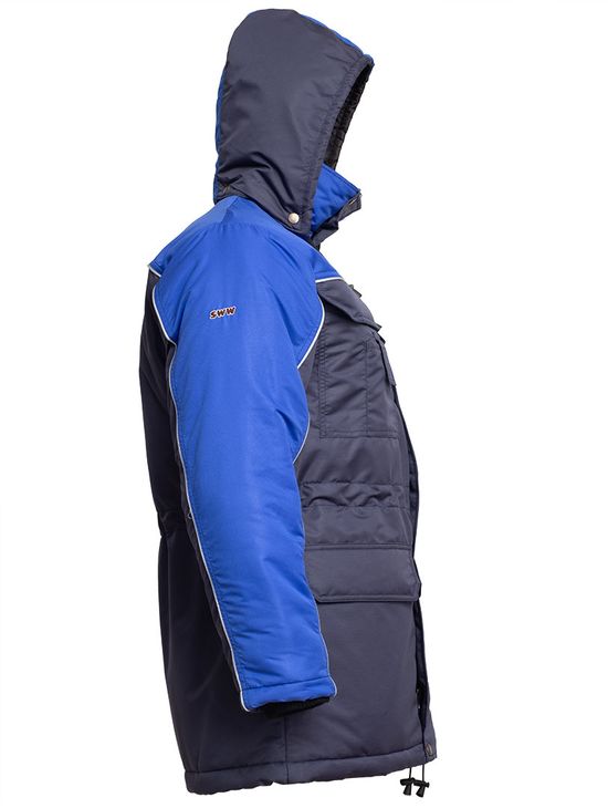 Рабочая зимняя куртка с удлиненной спинкой (парка) 4398TD-TASLAN-15/16 на стеганой подкладке, вид справа