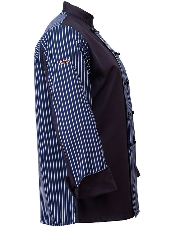 Китель повара темно-синий с полосками унисекс 379P-MY-15/34, вид слова