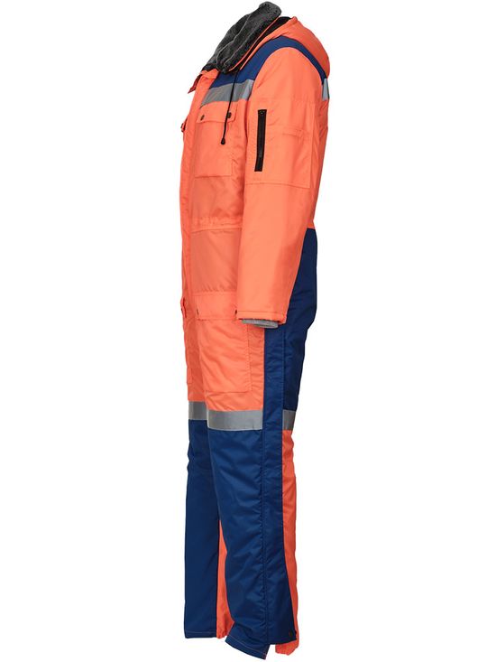 Рабочий зимний мужской комбинезон 8831-TWILL FT-717/16 на подкладке из искусственного меха. Вид слева