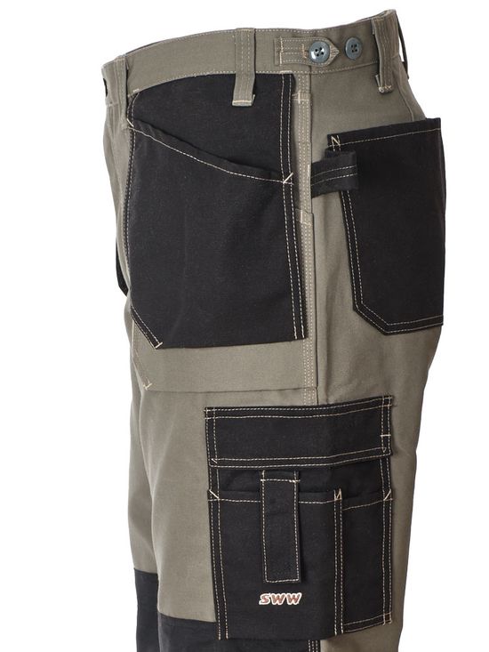 Летние рабочие брюки 255A-CAN-7/90 из плотной износостойкой смеcовой ткани, вид слева, фрагмент Летние рабочие брюки 255A-CAN-7/90 из плотной износостойкой смеcовой ткани, вид слева, фрагмент