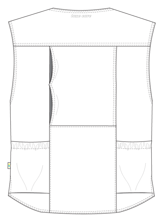 Летний жилет садовода 511C-P159-12 с девятью карманами, эскиз, вид сзади