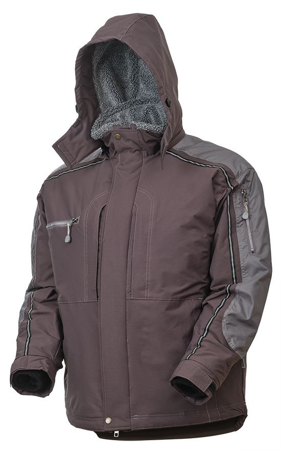 Зимняя серая укороченная куртка пилот (бомбер) 622S-TWILL-55